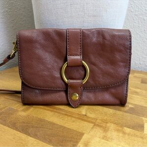 Frye Brandy Leather Olivia Wallet Crossbody Bag O-Ring